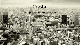  Presentation with city - Theme having city view of skyscarpers background and a soft green colored foreground