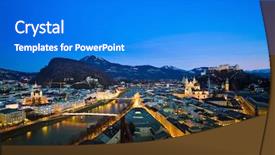  Presentation with salzburg - Cool new PPT theme with city view of the city of salzburg in austria city and fortress hohensalzburg backdrop and a cobalt blue colored foreground