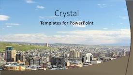  Presentation with skyline - Cool new slides with city-view-of-yerevan-skyline backdrop and a light blue colored foreground