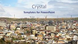  Presentation with skyline - Presentation with city-view-of-yerevan-skyline background and a sky blue colored foreground
