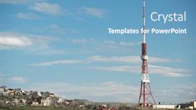  Presentation with antenna - Slides featuring city-view-of-yerevan background and a teal colored foreground