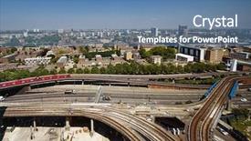  Presentation with infrastructure - Cool new theme with city view with busy junction backdrop and a teal colored foreground