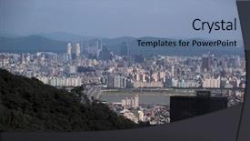  Presentation with city - Amazing presentation theme having  backdrop and a  colored foreground