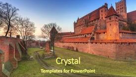  Presentation with sunset - Presentation theme with city-walls-at-the-castle background and a tawny brown colored foreground