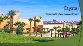  Presentation with rabat - Amazing theme having city walls in rabat morocco backdrop and a light blue colored foreground