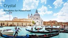  Presentation with catholic history santa maria - Amazing presentation theme having city water - gondolas on canal and basilica backdrop and a  colored foreground