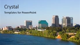  Presentation with california - Slide deck featuring city water - sacramento california background and a light blue colored foreground