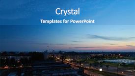  Presentation with dark night - Beautiful slides featuring city with a dark blue backdrop and a teal colored foreground