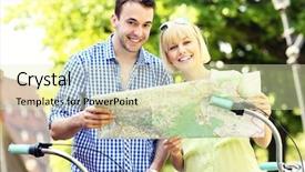  Presentation with cycling - Cool new PPT layouts with city with a map backdrop and a soft green colored foreground