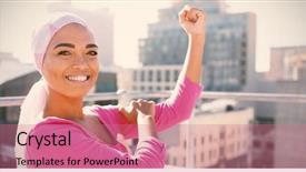  Presentation with breast cancer - Theme with city with breast cancer background and a coral colored foreground