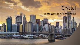  Presentation with new york city - Amazing PPT layouts having city with dramatic cloud cover backdrop and a  colored foreground