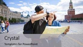  Presentation with city line map - Amazing PPT theme having city with map red square backdrop and a light gray colored foreground