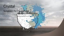  Presentation with cityscape - PPT layouts having cityscape and airplane on paint background and a  colored foreground