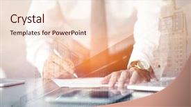  Presentation with consulting - Theme consisting of engineering economic - concept of consulting double exposure background and a lemonade colored foreground