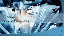  Presentation with map graph - PPT layouts with cityscape-and-financial-graph-chart background and a light blue colored foreground