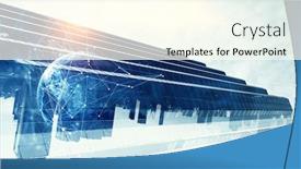  Presentation with map graph - Presentation featuring cityscape-and-financial-graph-chart background and a cream colored foreground