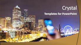  Presentation with seattle - Slide deck enhanced with cityscape and night scene background and a  colored foreground