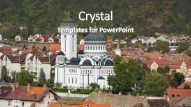  Presentation with sighisoara - Beautiful presentation theme featuring cityscape and orthodox christian backdrop and a dark gray colored foreground