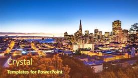  Presentation with san francisco - Colorful slides enhanced with cityscape-and-skyline-of-san backdrop and a tawny brown colored foreground