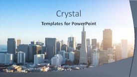  Presentation with san francisco - PPT layouts consisting of cityscape and skyline of san francisco at sunrise background and a light blue colored foreground