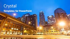  Presentation with seattle - Theme enhanced with cityscape and skyline of seattle at night background and a cobalt blue colored foreground