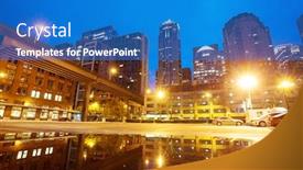  Presentation with seattle - Slide deck featuring cityscape and skyline of seattle background and a teal colored foreground