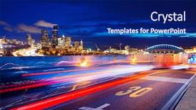  Presentation with asphalt road - Audience pleasing slide set consisting of cityscape and skyline of seattle backdrop and a navy blue colored foreground
