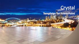  Presentation with blue marble video - Colorful PPT layouts enhanced with cityscape and skyline of seattle backdrop and a  colored foreground