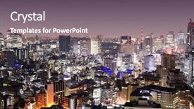  Presentation with tokyo - Slides featuring cityscape-at-minato-ward-tokyo background and a gray colored foreground