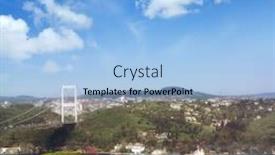  Presentation with istanbul bosphorus bridge turkey - Colorful presentation theme enhanced with cityscape-image-of-istanbul-bosphorus backdrop and a light blue colored foreground