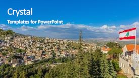  Presentation with middle east - Audience pleasing slides consisting of cityscape in beeka valley lebanon backdrop and a teal colored foreground