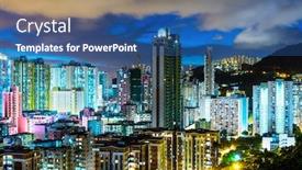  Presentation with hong kong - Amazing presentation design having cityscape-in-hong-kong backdrop and a ocean colored foreground