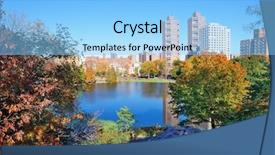  Presentation with autumn blue - PPT layouts having cityscape nyc - autumn in central park north background and a light blue colored foreground