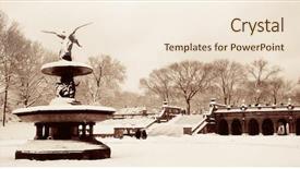  Presentation with new york city - Audience pleasing PPT theme consisting of cityscape nyc - central park winter panorama view backdrop and a cream colored foreground
