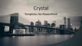  Presentation with cityscape manhattan bridge - Presentation design enhanced with cityscape nyc - manhattan downtown urban view background and a  colored foreground