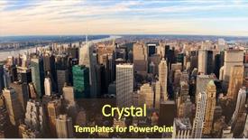  Presentation with new york city - Amazing PPT theme having cityscape nyc - new york city manhattan aerial backdrop and a tawny brown colored foreground