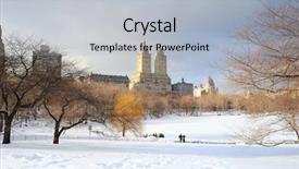  Presentation with lake ice - Colorful slides enhanced with cityscape nyc - new york city manhattan central backdrop and a  colored foreground