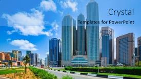  Presentation with abu dhabi united arab emirates - PPT layouts with cityscape-of-abu-dhabi-capital background and a light blue colored foreground