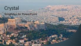  Presentation with pediatric dentistry aesthetic early education - Beautiful slide deck featuring cityscape of athens in early backdrop and a light blue colored foreground