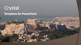  Presentation with cityscape - Slide deck consisting of cityscape of athens in early background and a gray colored foreground
