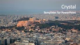 Presentation with cityscape - PPT theme having cityscape of athens in early background and a gray colored foreground