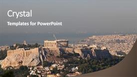  Presentation with cityscape - PPT layouts having cityscape of athens in early background and a gray colored foreground