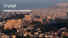  Presentation with early adulthood - Slide set consisting of cityscape of athens in early background and a gray colored foreground