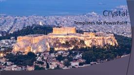  Presentation with pediatric dentistry aesthetic early education - Audience pleasing theme consisting of cityscape of athens in early morning with the acropolis seen from lycabettus hill the highest point in the city backdrop and a teal colored foreground