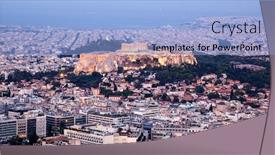  Presentation with hill - PPT theme having cityscape-of-athens-in-early background and a light blue colored foreground