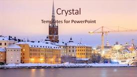  Presentation with cityscape - Colorful PPT theme enhanced with cityscape of gamla stan old backdrop and a lemonade colored foreground