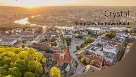  Presentation with saint joseph - Slides with cityscape-of-krakow-at-sunset background and a coral colored foreground
