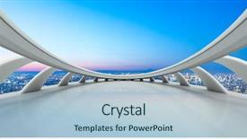  Presentation with dawn - Beautiful slide set featuring cityscape of modern city at dawn from empty floor backdrop and a light blue colored foreground