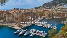  Presentation with architecture - Colorful PPT theme enhanced with cityscape-of-monaco-travel backdrop and a tawny brown colored foreground