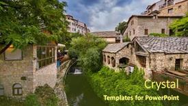  Presentation with bosnia - Slide deck enhanced with cityscape-of-mostar-bosnia background and a tawny brown colored foreground